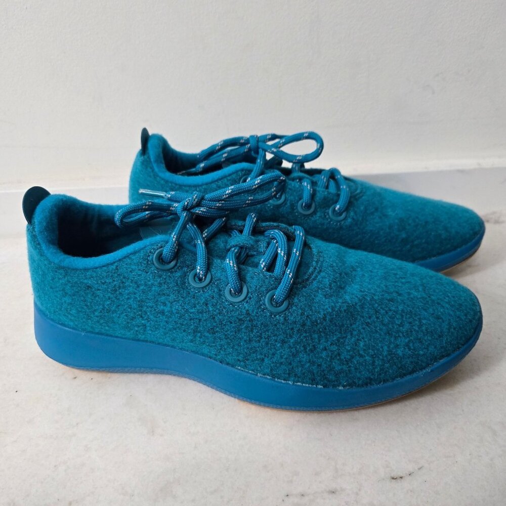 Allbirds Men's Size 9 Wool Runner Mizzle Lace-Up Shoes Turquoise - Picture 3 of 12